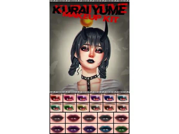 Alpha Kurai Yume Makeup Set by simsfinds - The Sims 4 Custom Content
