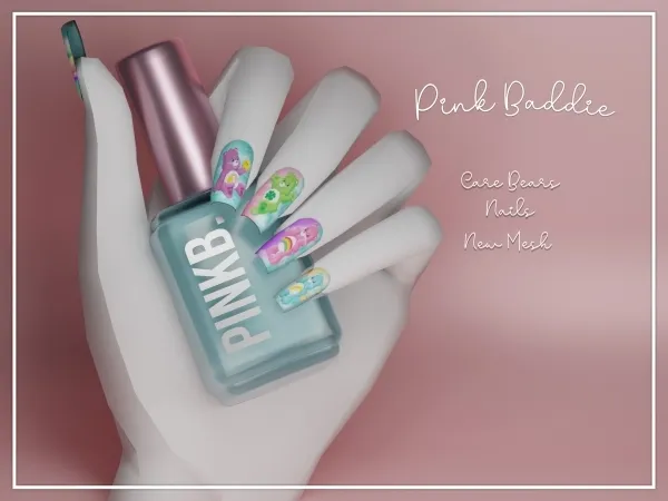 Alpha Care Bears Nails - The Sims 4 Custom Content