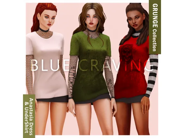 Alpha Blue Craving Anastasie Dress Undershirt by bluecraving - The Sims 4 Custom Content