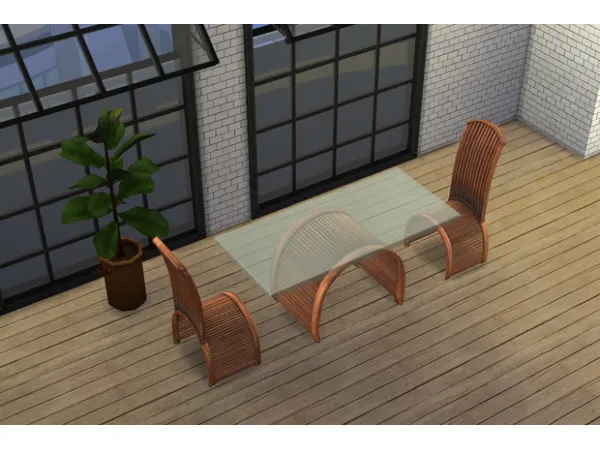 Alpha Table and chair by fusionstylesims4 - The Sims 4 Custom Content