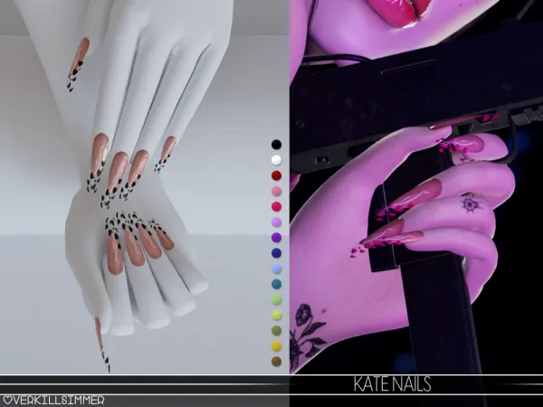 Alpha Kate nails by overkillsimmer - The Sims 4 Custom Content