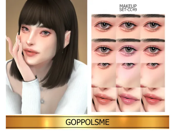 Alpha GPME GOLD MAKEUP SET CC49 by simsfinds - The Sims 4 Custom Content