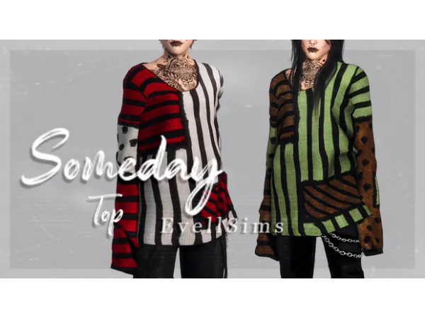 Alpha Someday Top Male by EvellSims - The Sims 4 Custom Content