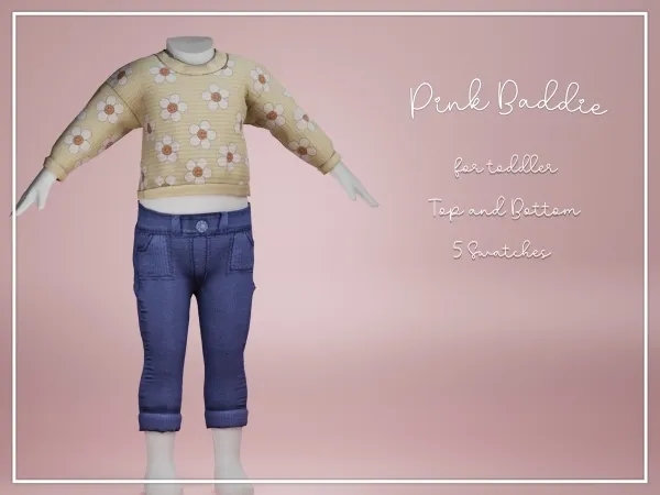 Alpha Sims 4 Sweatshirt and Denim for toddlers - The Sims 4 Custom Content
