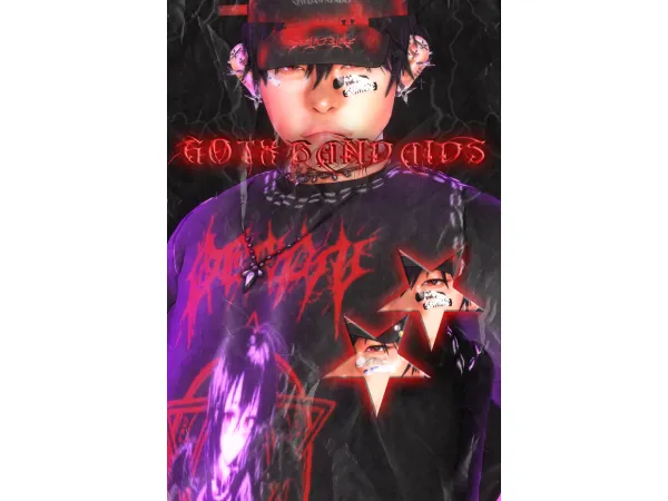 Alpha GOTH BAND AIDS by simsfinds - The Sims 4 Custom Content
