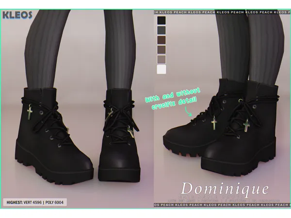 Alpha Dominique Male Ankle Boots - The Sims 4 Custom Content