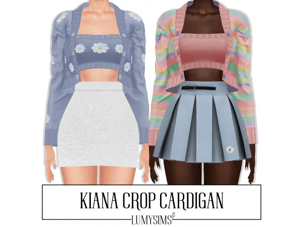 Alpha Kiana Crop Cardigan - The Sims 4 Custom Content