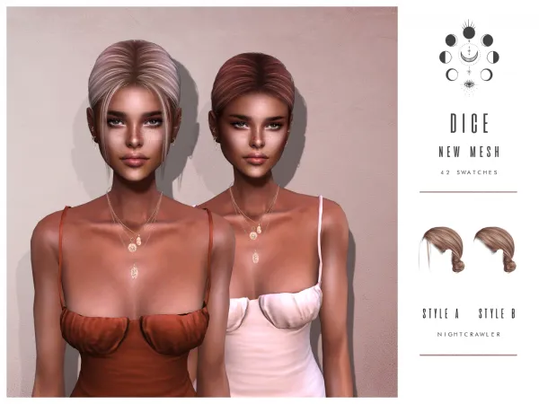 Alpha nightcrawler dice hair by nightcrawler - The Sims 4 Custom Content