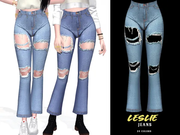 Alpha Leslie Jeans by grafity-cc - The Sims 4 Custom Content