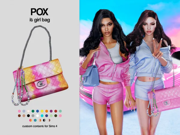 Alpha POX It Girl Bag by bergdorfsims - The Sims 4 Custom Content