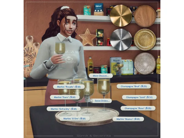 Maxis Match Functional Drinks Tray by simsfinds - The Sims 4 Custom Content