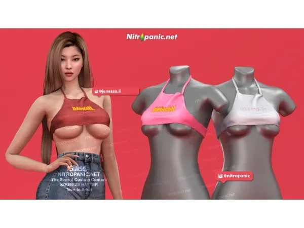 Alpha SQUEEZE HALTER by nitropanic - The Sims 4 Custom Content