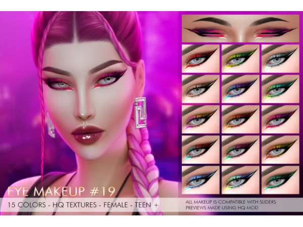 Alpha EYE MAKEUP 19 by simsfinds - The Sims 4 Custom Content