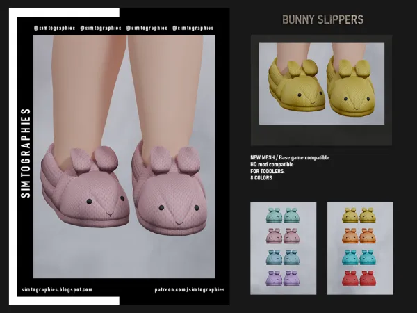 Mix Bunny Slippers by simtographies - The Sims 4 Custom Content