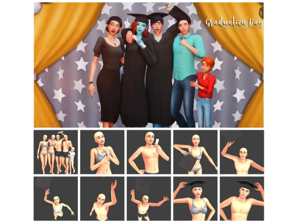 Mix Graduation Day Pose Pack by simsfinds - The Sims 4 Custom Content