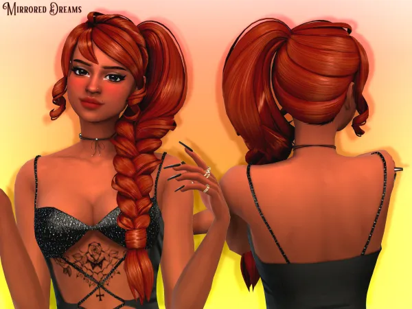 Maxis Match Anastasia Hair by mirroreddreamscc - The Sims 4 Custom Content