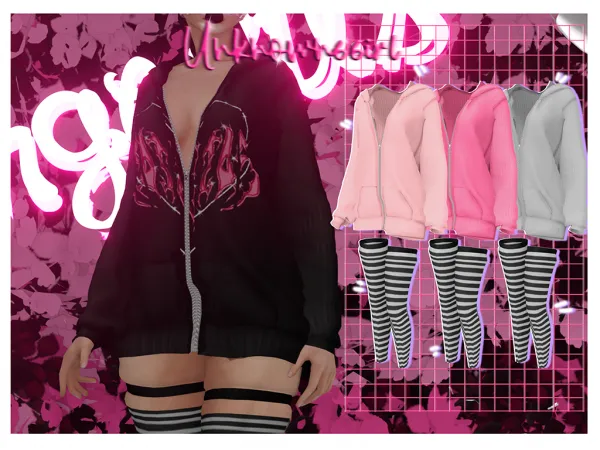Alpha Unknown66irl Mad comfy hoodie by unknown66irl - The Sims 4 Custom Content