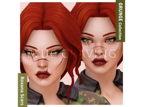 Alpha Blue Craving Roxana Scars by bluecraving - The Sims 4 Custom Content