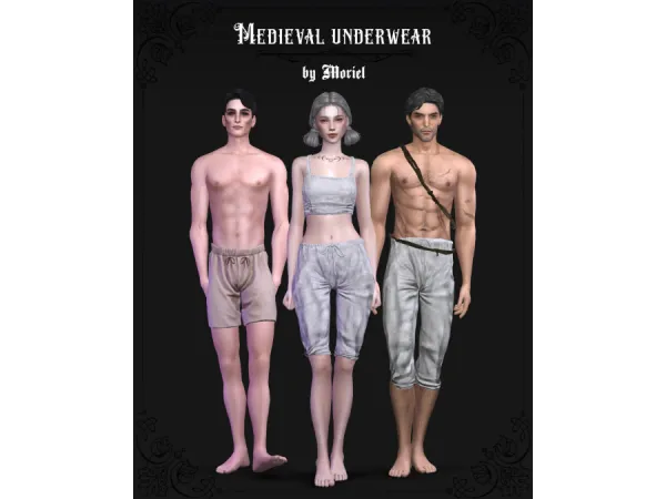 Alpha Medieval underwear set by Moriel - The Sims 4 Custom Content