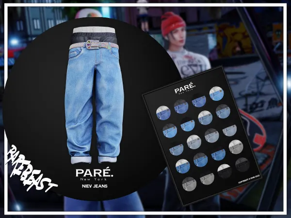 Alpha pare niev jeans by bergdorfsims - The Sims 4 Custom Content