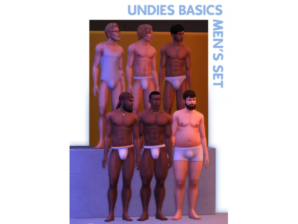 Maxis Match Undies Basics Men's Set by littledica - The Sims 4 Custom Content
