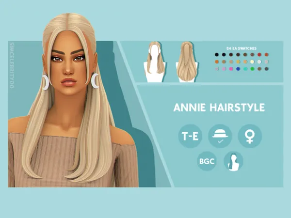 Maxis Match Annie Hairstyle by simsfinds - The Sims 4 Custom Content