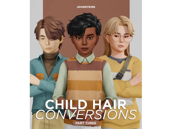 Maxis Match Child Hair Conversions Pt3 by simsfinds - The Sims 4 Custom Content