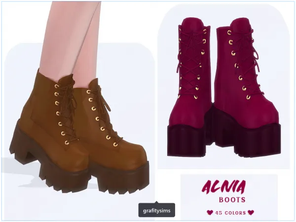 Alpha Alivia Boots by grafity-cc - The Sims 4 Custom Content