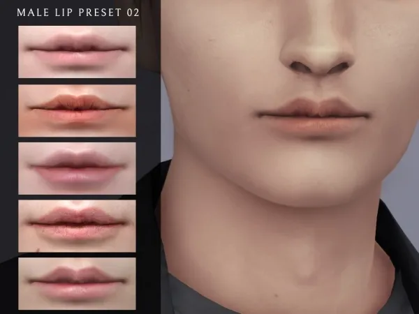 Alpha Male Lip Preset 02 by Lutessasims - The Sims 4 Custom Content