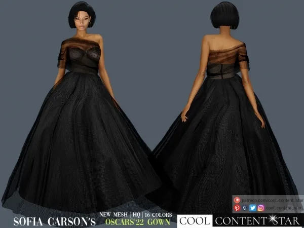 Alpha Sofia Carson'S Oscars Gown cool_content_star by cool_content_star - The Sims 4 Custom Content