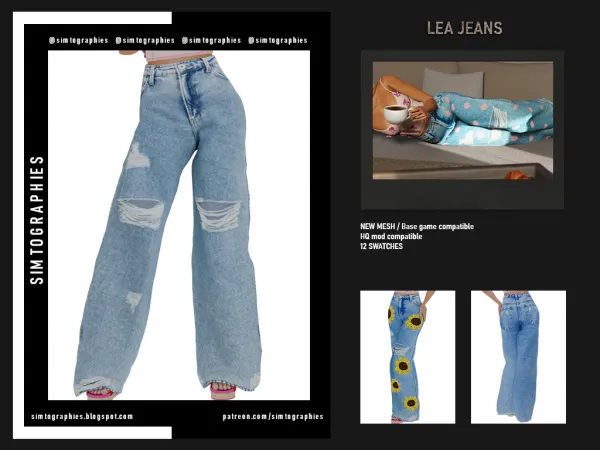Alpha Lea Jeans - The Sims 4 Custom Content