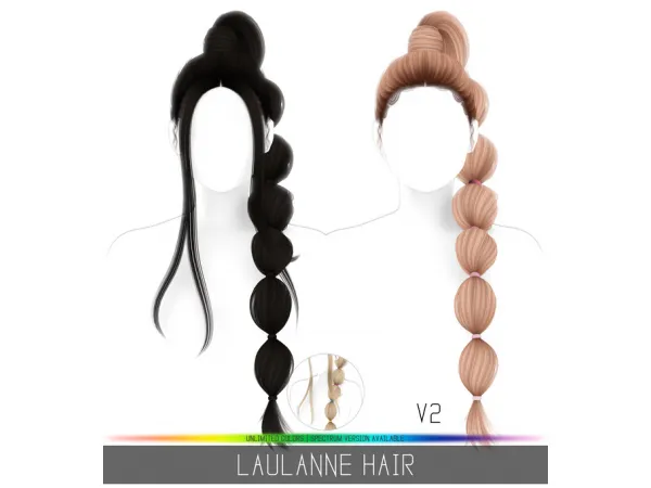 Alpha LAULANNE HAIR by simsfinds - The Sims 4 Custom Content