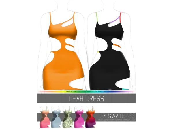 Alpha LEAH DRESS by simsfinds - The Sims 4 Custom Content
