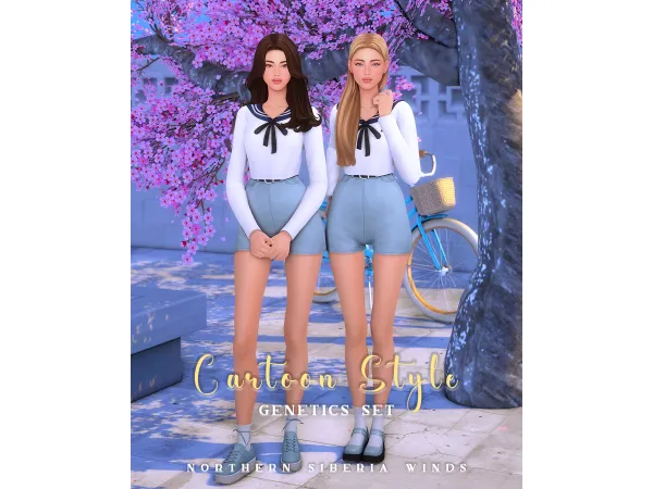 Maxis Match Cartoon Style Genetics Set Part 1 by northernsiberiawinds - The Sims 4 Custom Content
