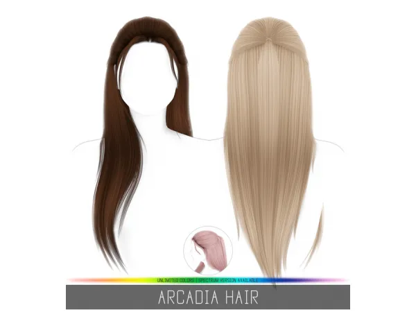 Alpha ARCADIA HAIR by simpliciaty - The Sims 4 Custom Content