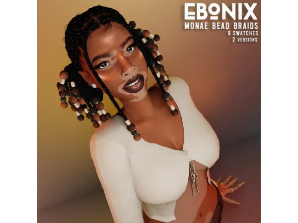Alpha Monae Bead Braids by simsfinds - The Sims 4 Custom Content