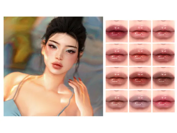 Alpha Lipstick S2 Eyeshadow L1 by Chih - The Sims 4 Custom Content