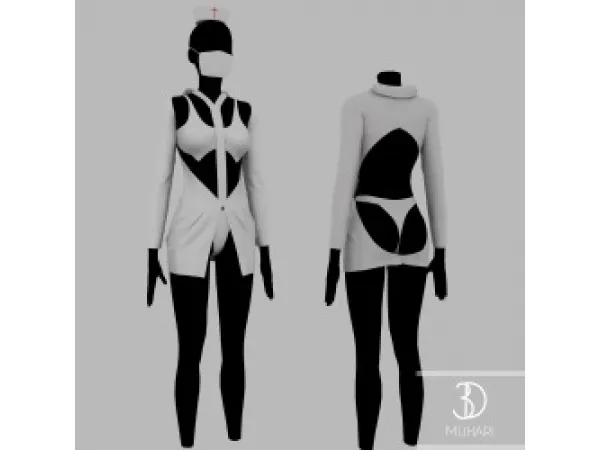 Alpha Nurse Costumes Halloween - The Sims 4 Custom Content