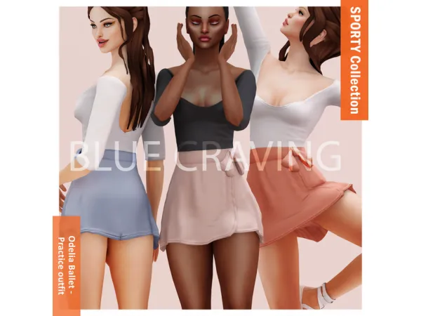 Alpha Blue Craving Odelia practice outfit by bluecraving - The Sims 4 Custom Content