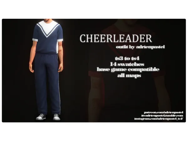 Maxis Match Cheerleader Outfit by AdrienPastel - The Sims 4 Custom Content