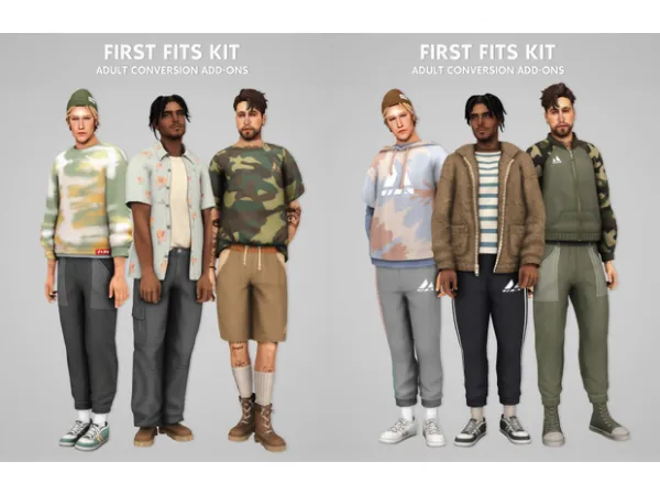 Maxis Match First Fits Kit Adult Conversion Add Ons by simsfinds - The Sims 4 Custom Content