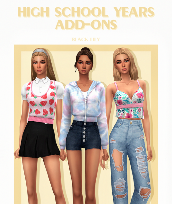 Maxis Match High School Years Add Ons by simsfinds - The Sims 4 Custom Content