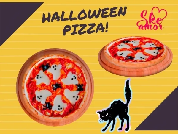 Alpha Halloween Pizza by Skeamor - The Sims 4 Custom Content