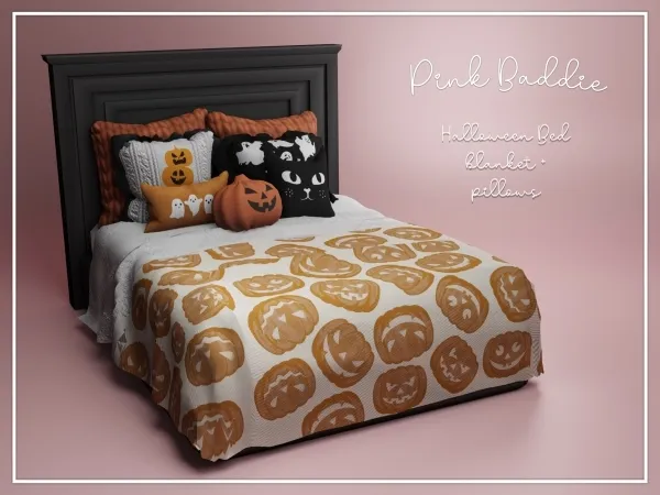 Alpha Halloween Pumpkim Bed - The Sims 4 Custom Content