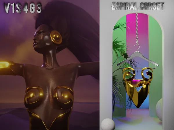 Alpha ESPIRAL CORSET by v1s4g3 - The Sims 4 custom content