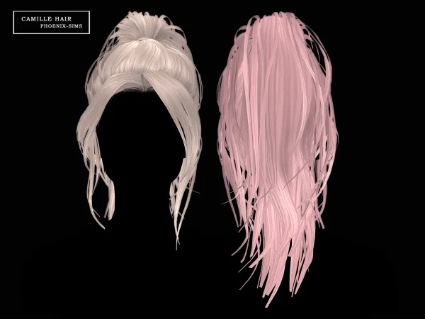 Alpha Camille Hair by phoenixsims4 - The Sims 4 Custom Content