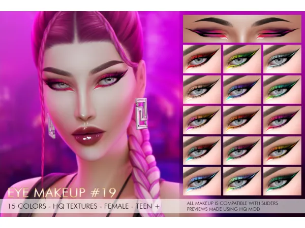 Alpha EYE MAKEUP 19 by simsfinds - The Sims 4 Custom Content