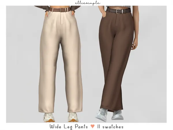 Alpha elliesimple wide leg pants by elliesimple - The Sims 4 Custom Content