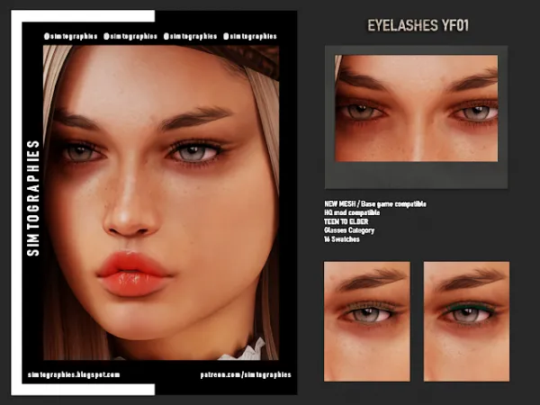 Alpha Eyelashes YF01 by simtographies - The Sims 4 Custom Content