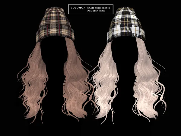 Alpha Solomon Hair with Beanie by phoenixsims4 - The Sims 4 Custom Content